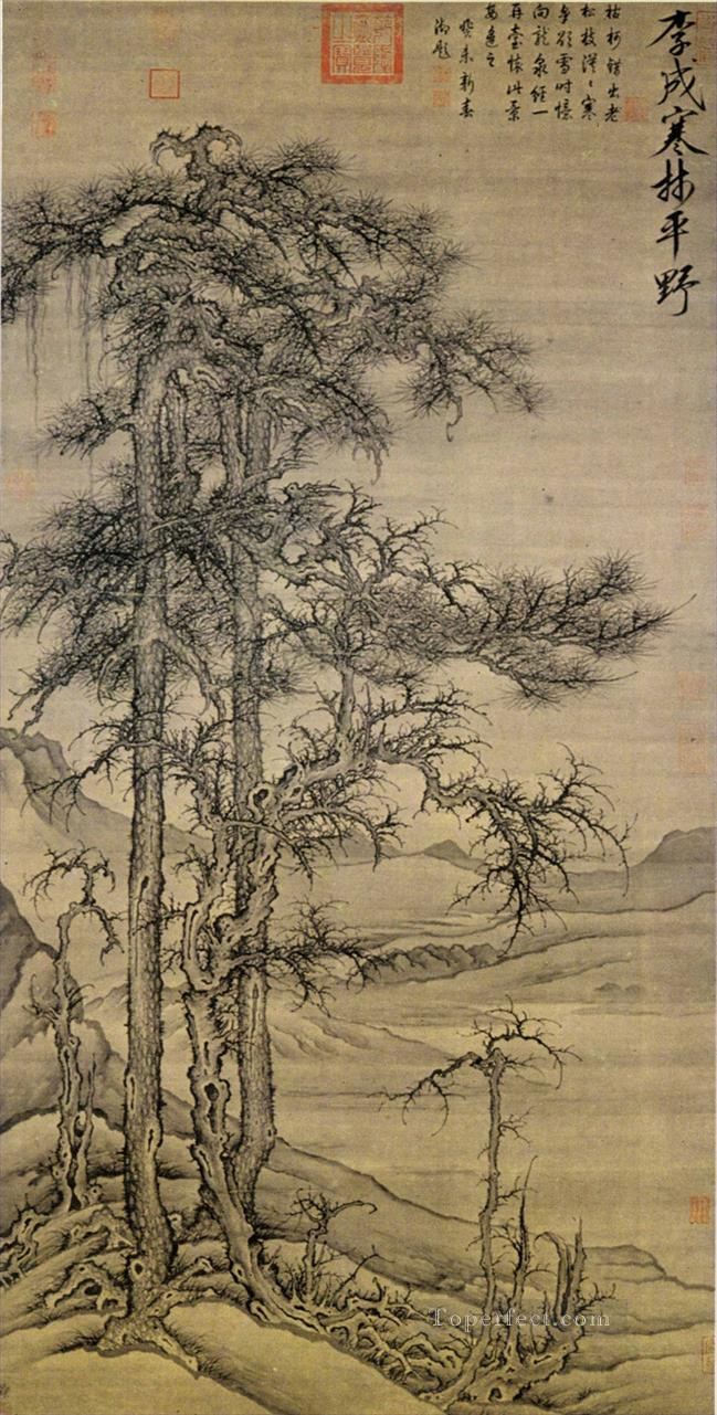 wintry forest level distance Li Cheng traditional Chinese Oil Paintings